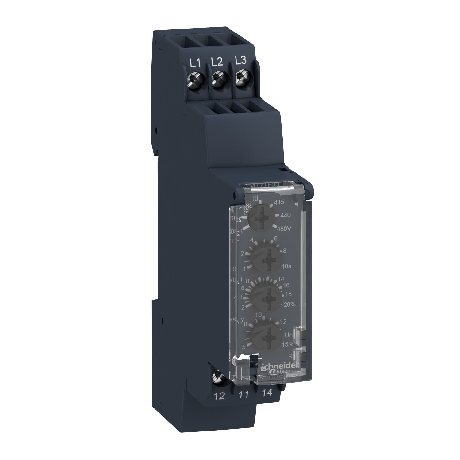 RM17TE00 Harmony, Modular multifunction 3-phase supply control relay, 5 A, 1 CO, 183…528 V AC