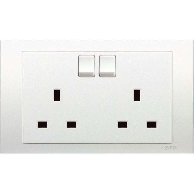 KB25 Switched Socket, Vivace, 13A, 250V, 2 gang, white