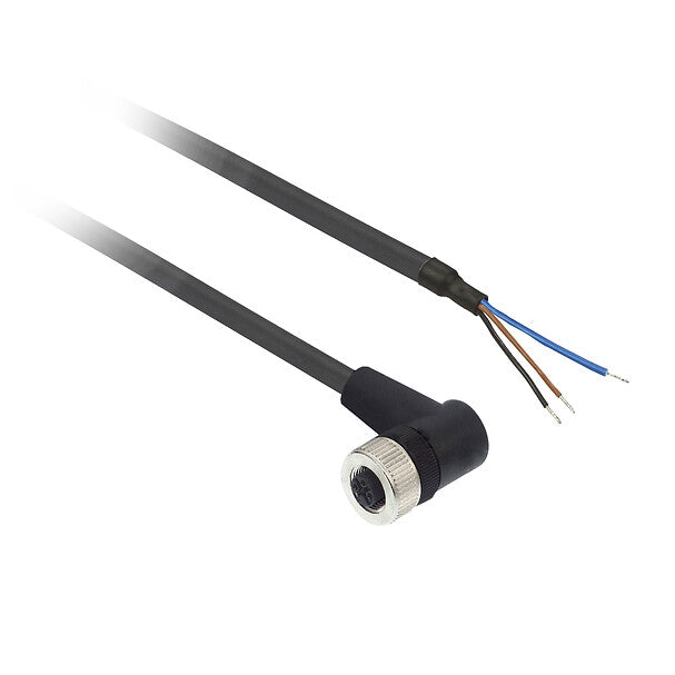 XZCP1340L10 Pre wired connectors XZ, elbowed female, M12, 3 pins, cable PUR 10 m