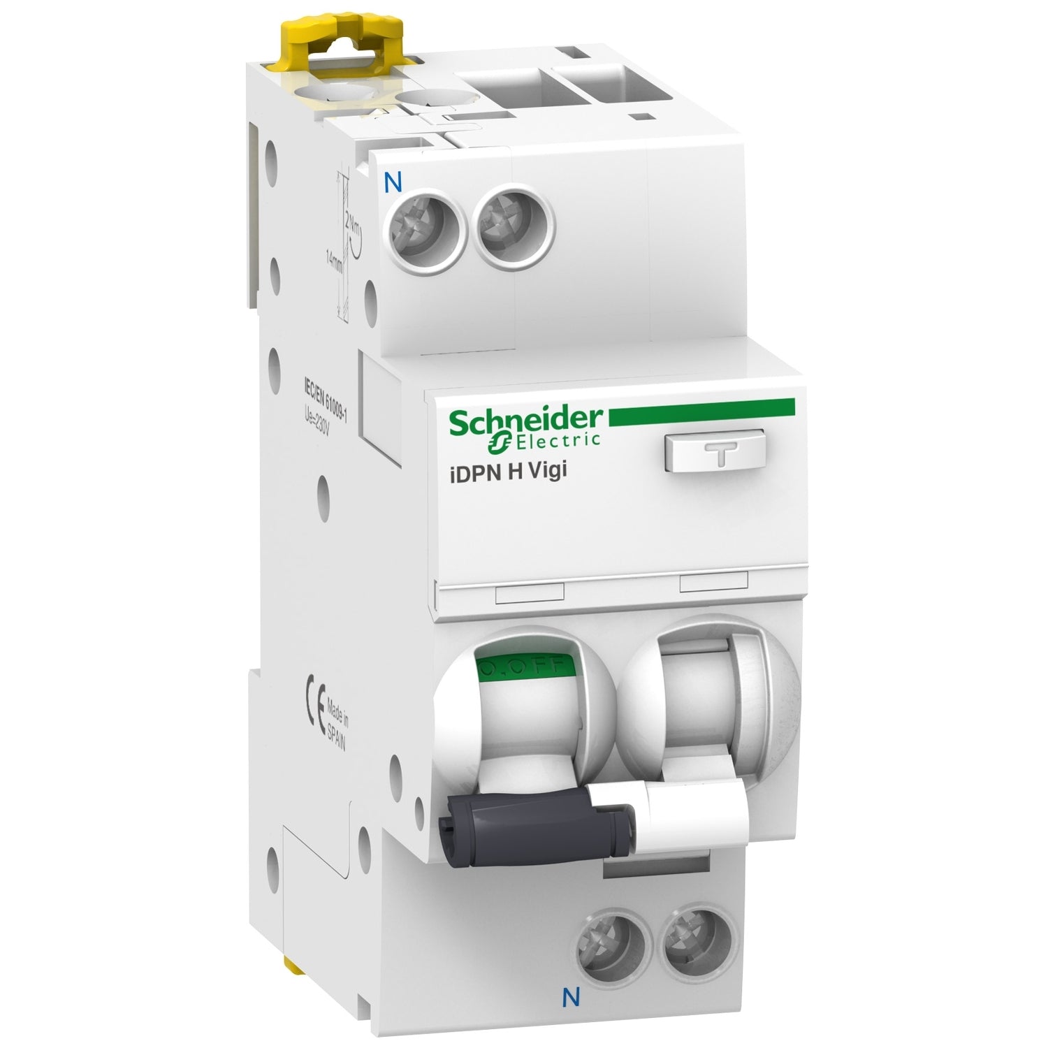 A9D37616 
Residual current breaker with overcurrent protection (RCBO), Acti9 iDPN H Vigi, 1P+N, 16A, C curve, 10000A, A type, 30mA