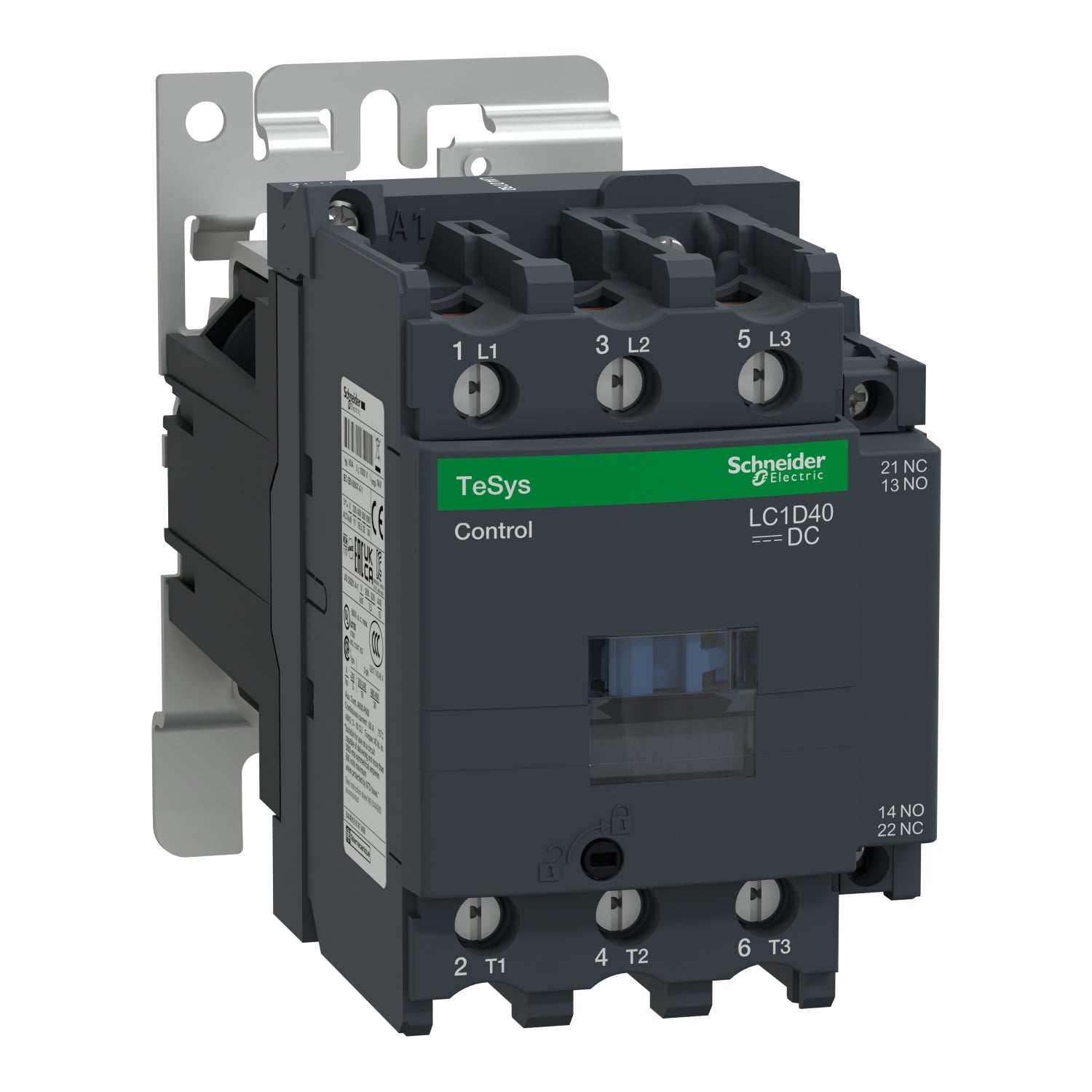 LC1D40BD TeSys Deca contactor,3P(3NO),AC-3/AC-3e/<=440V 40A,24V DC coil