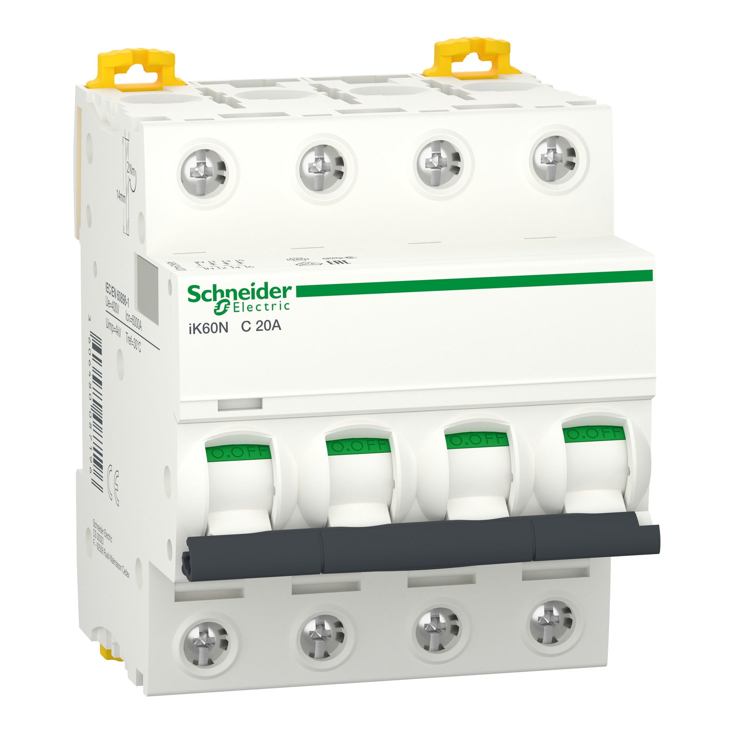 A9K24420 
miniature circuit breaker - iK60N - 4P - 20 A - C curve