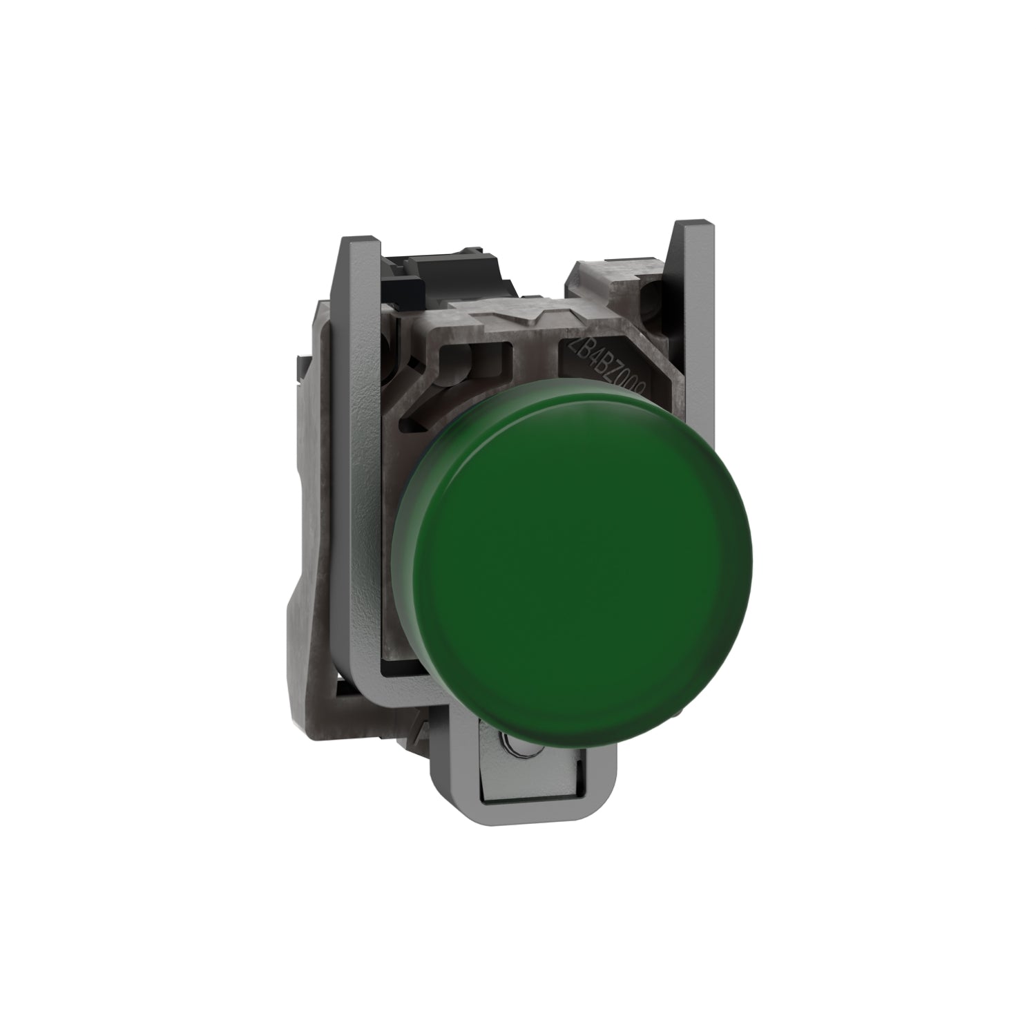 XB4BVM3 Pilot light, metal, green, Ø22, plain lens with integral LED, 230...240 VAC