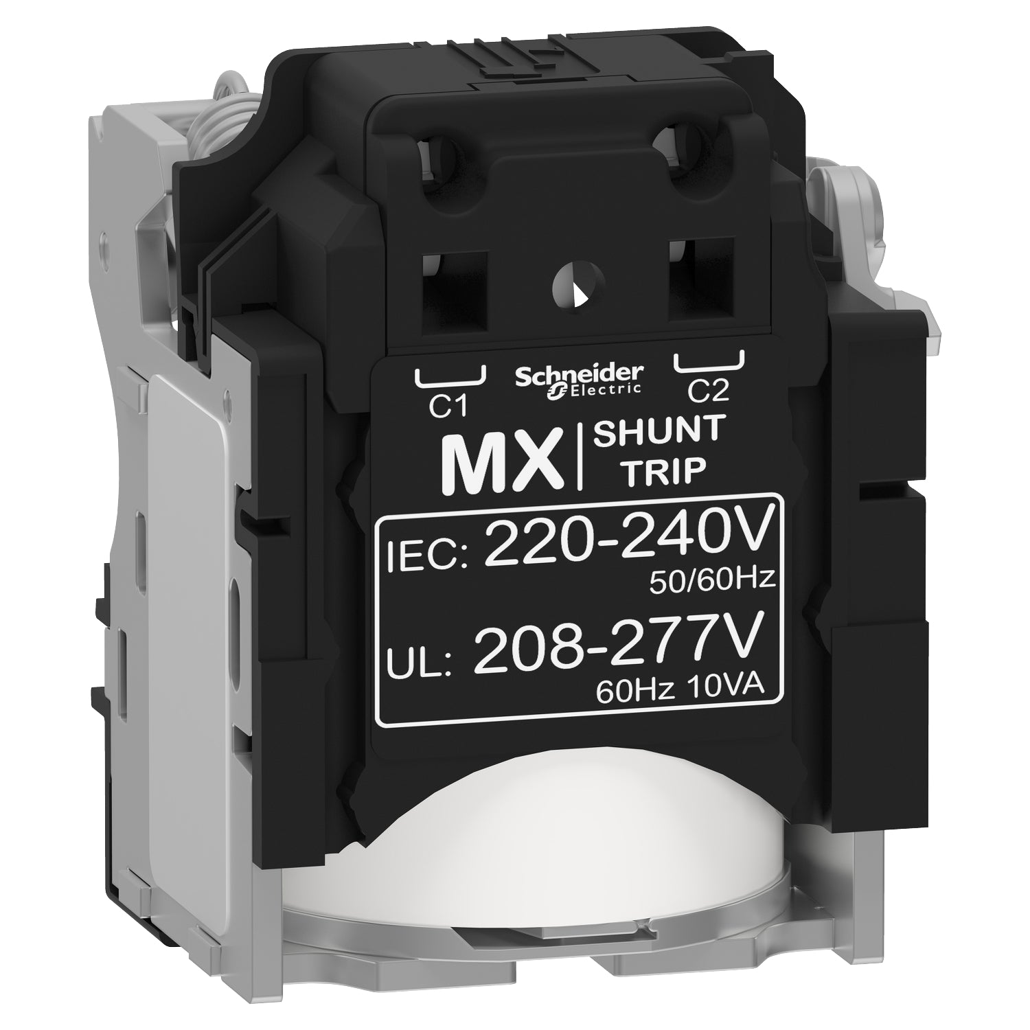 LV429387 
MX shunt release, ComPacT NSX, rated voltage 220/240 VAC 50/60 Hz, 208/277 VAC 60 Hz, screwless spring terminal connections
