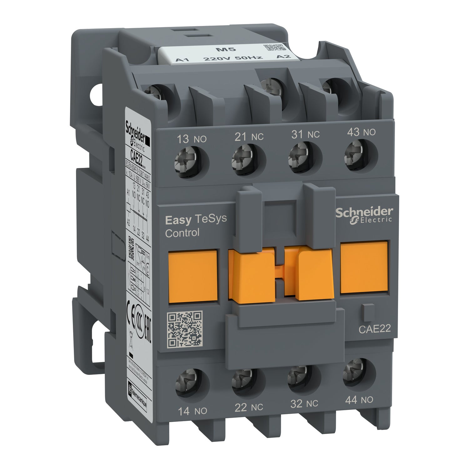 CAE22M5 EasyPact TVS control relay - 2 NO + 2 NC <= 690 V - 220 VAC