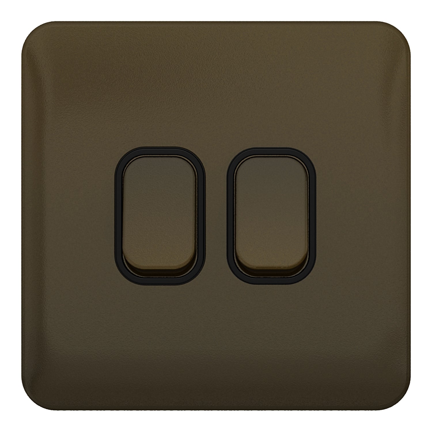 GGBL1022BMB 
Lisse - Plate Switch - 2 gang 2 way - 10AX Mocha Bronze with Black interior