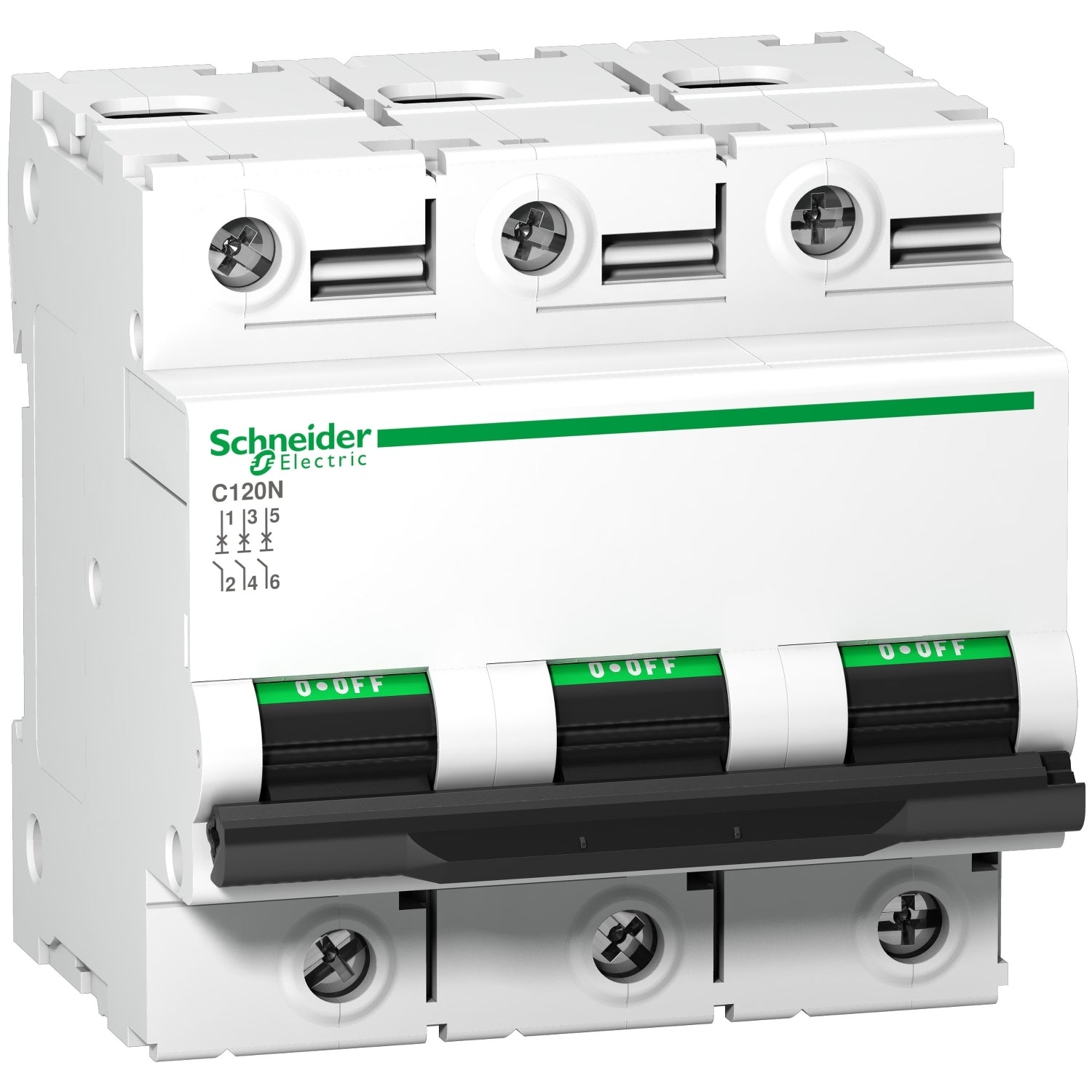 A9N18369 Miniature circuit-breaker, Acti9 C120N, 3 pole, 125 A, C curve, 10000 A (IEC 60898-1), 10 kA (IEC 60947-2)