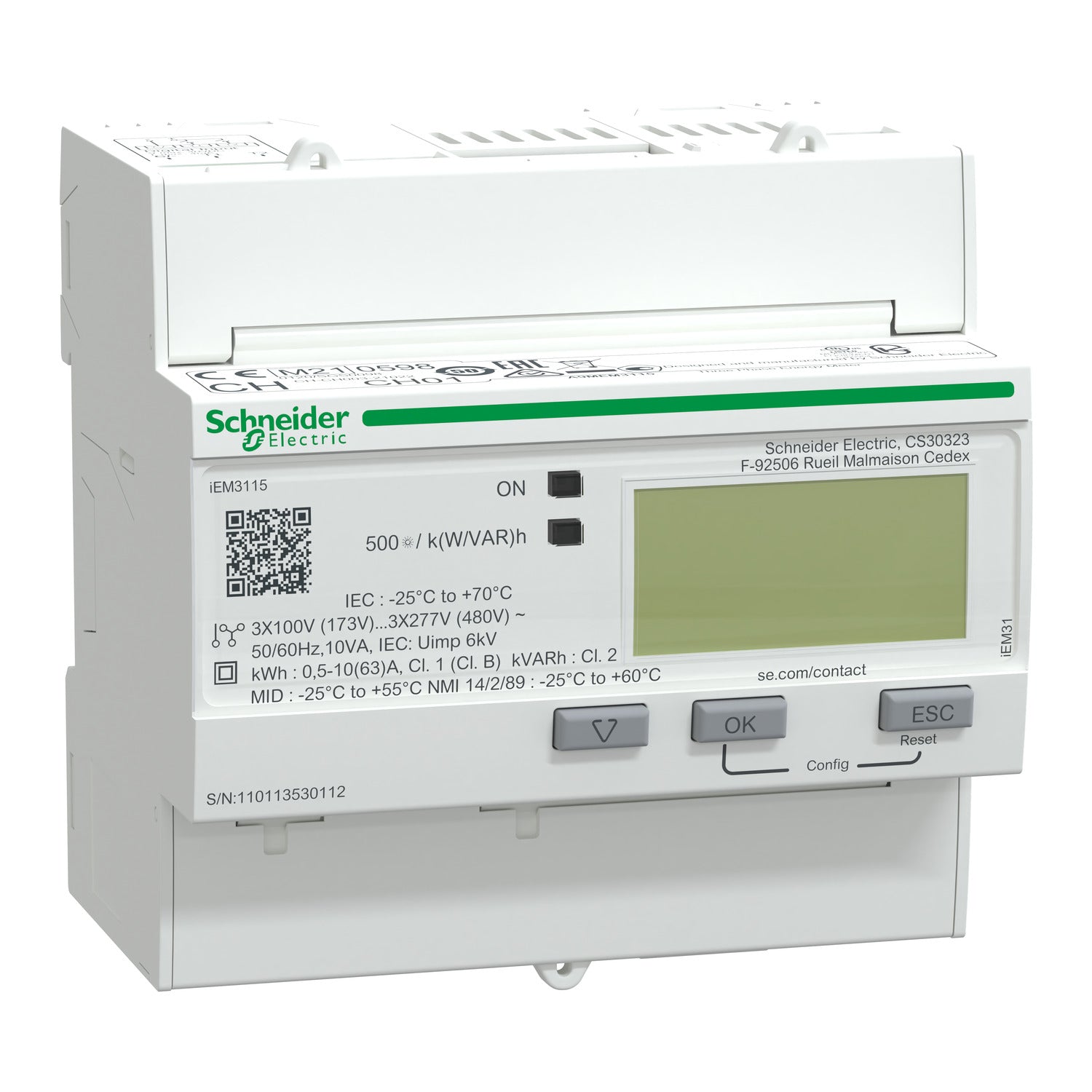 A9MEM3115 
iEM3115 energy meter - 63 A - 2 digital I - multi-tariff - MID