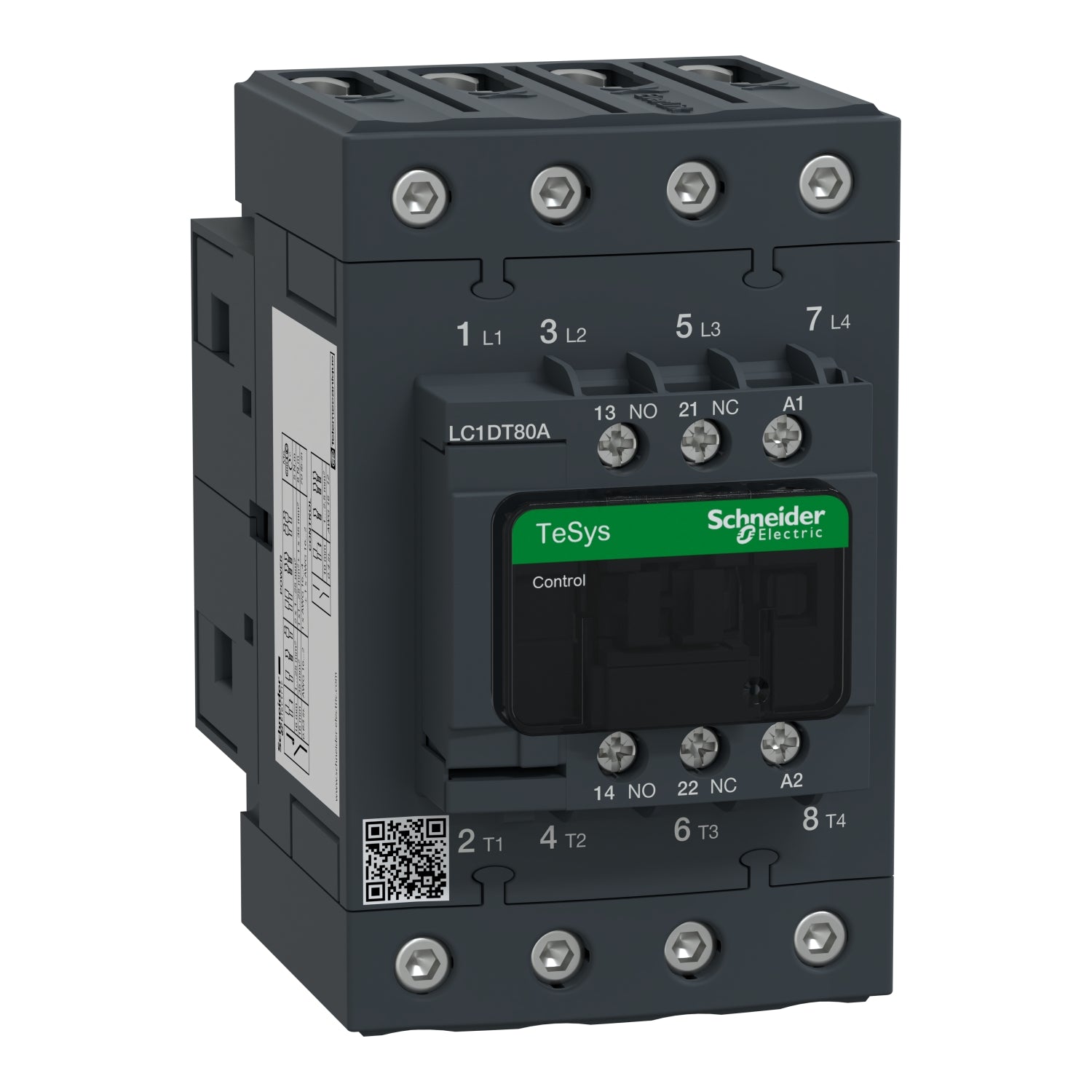 LC1DT80AM7 Contactor, TeSys Deca, 4P(4 NO), AC-1, 0 to 440V, 80A, 220V AC 50/60Hz coil