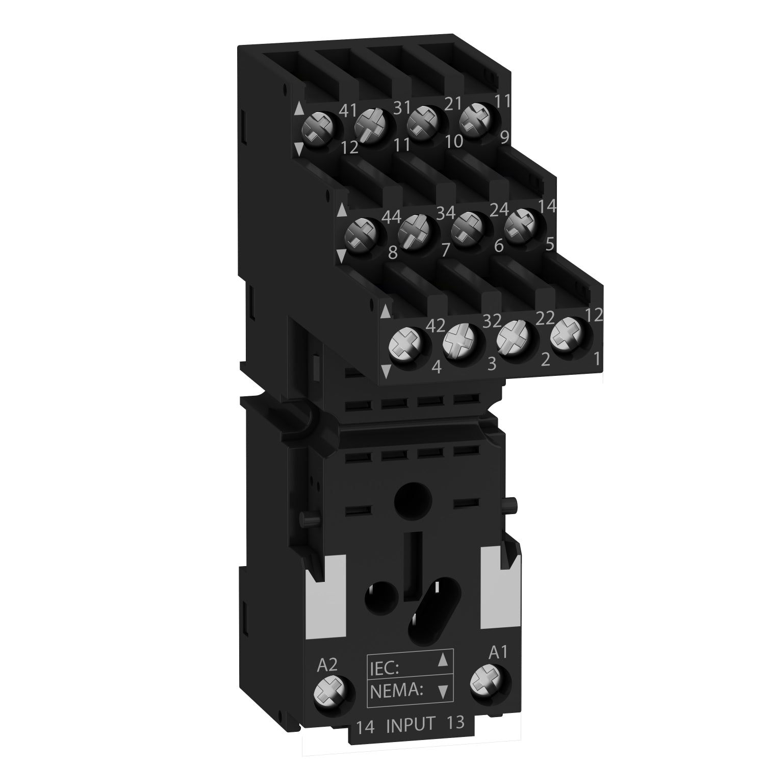 RXZE2S114M Harmony, Socket, for RXM2/RXM4 relays, screw connectors, separate contact