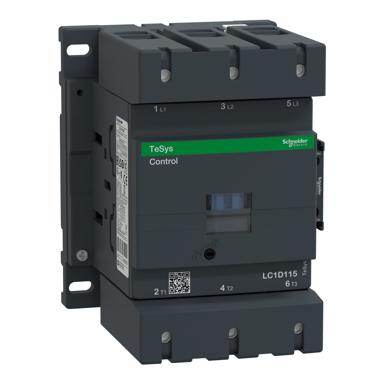LC1D115M5 Contactor, TeSys Deca, 3P(3NO), AC-3/AC-3e, <=440V, 115A, 220V AC 50Hz coil, screw clamp terminals