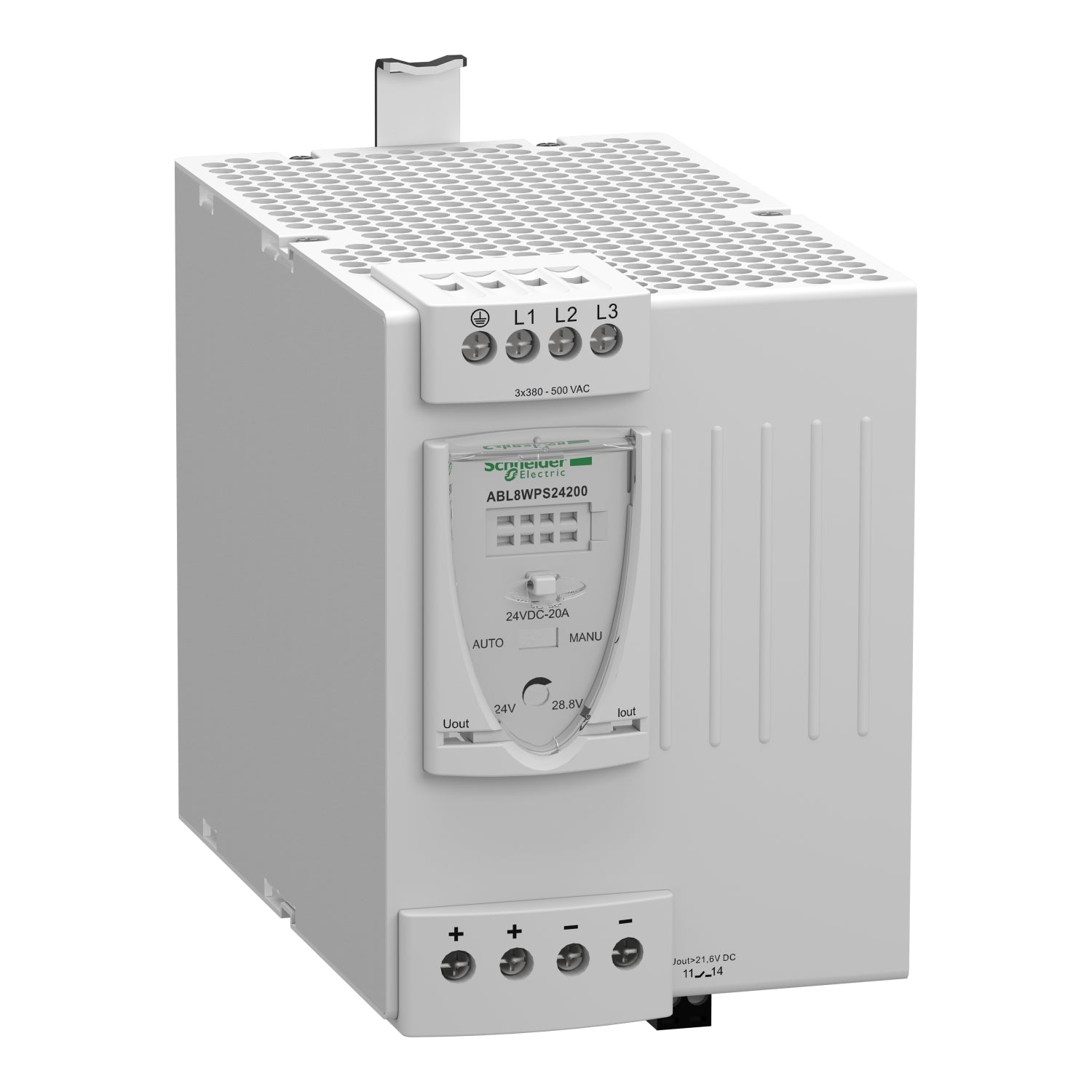 ABL8WPS24200 Regulated switch power supply, modicon power supply, 3 phases, 380 to 500V AC, 24V, 20A