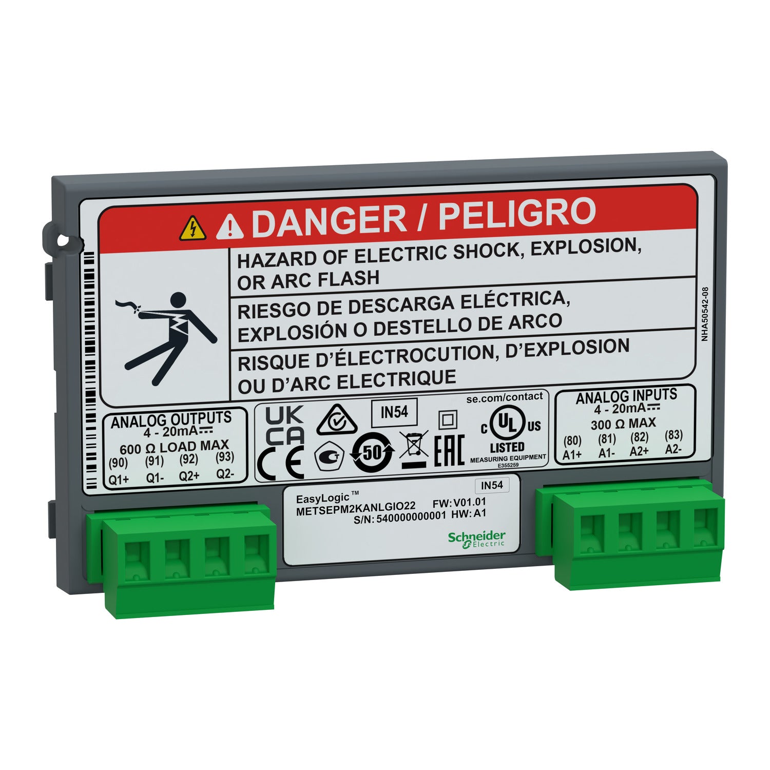 METSEPM2KANLGIO22 
EasyLogic PM2X30 - I/O Module - Analogue - 2 inputs + 2 outputs