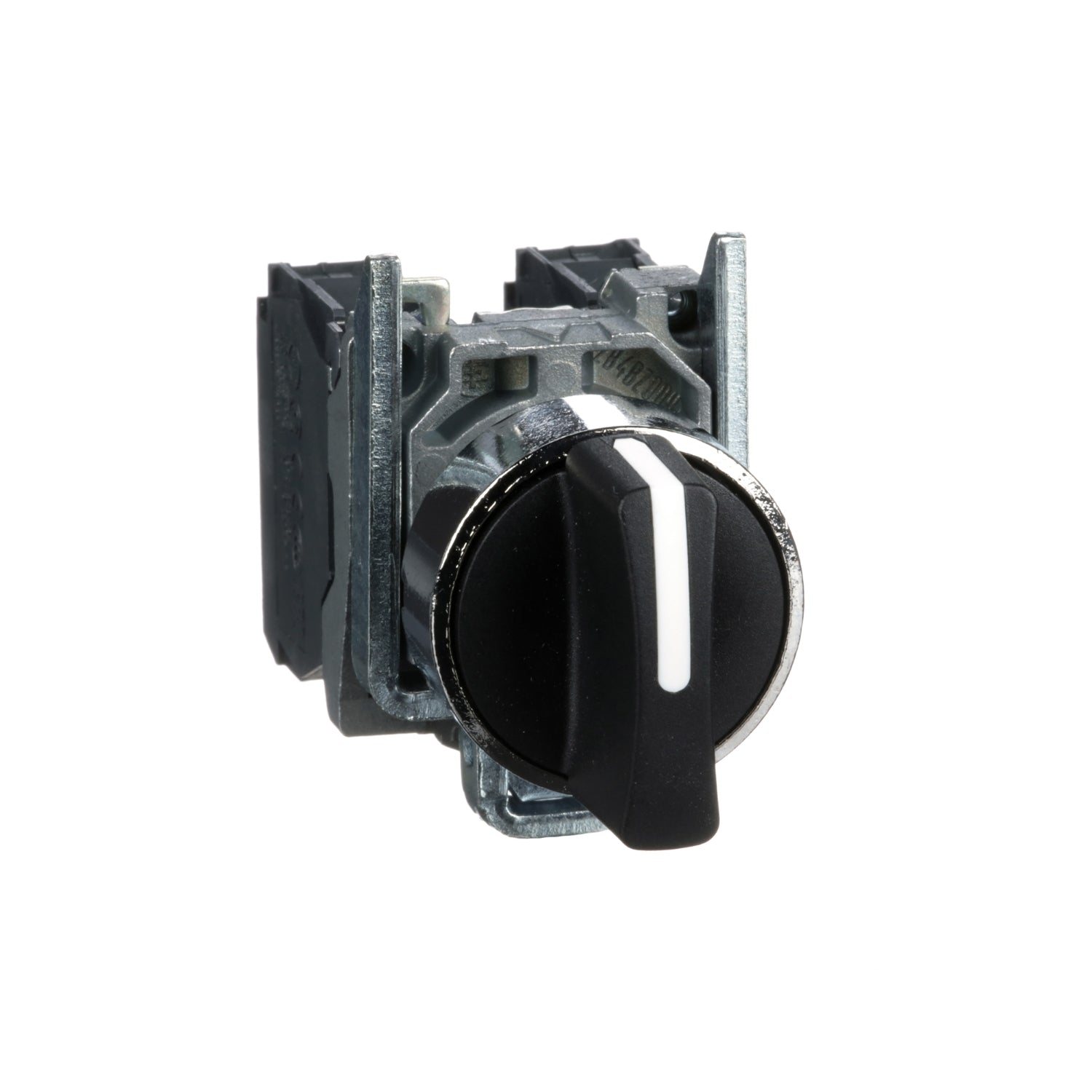 XB4BD53 Harmony XB4, Selector switch, metal, black, Ø22, 3 positions, spring spring return, 2 NO