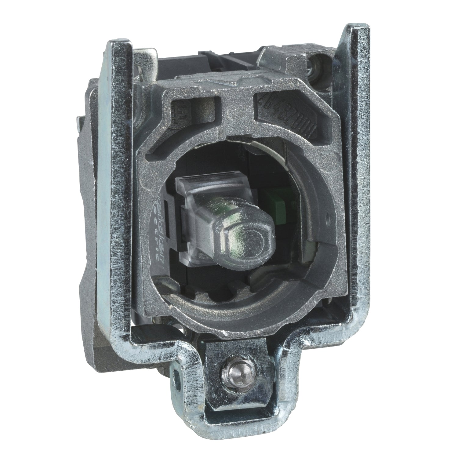ZB4BW0B45 Harmony XB4, Light block with body/fixing collar, metal, red, integral LED, 24 V AC/DC, 1 NO + 1 NC