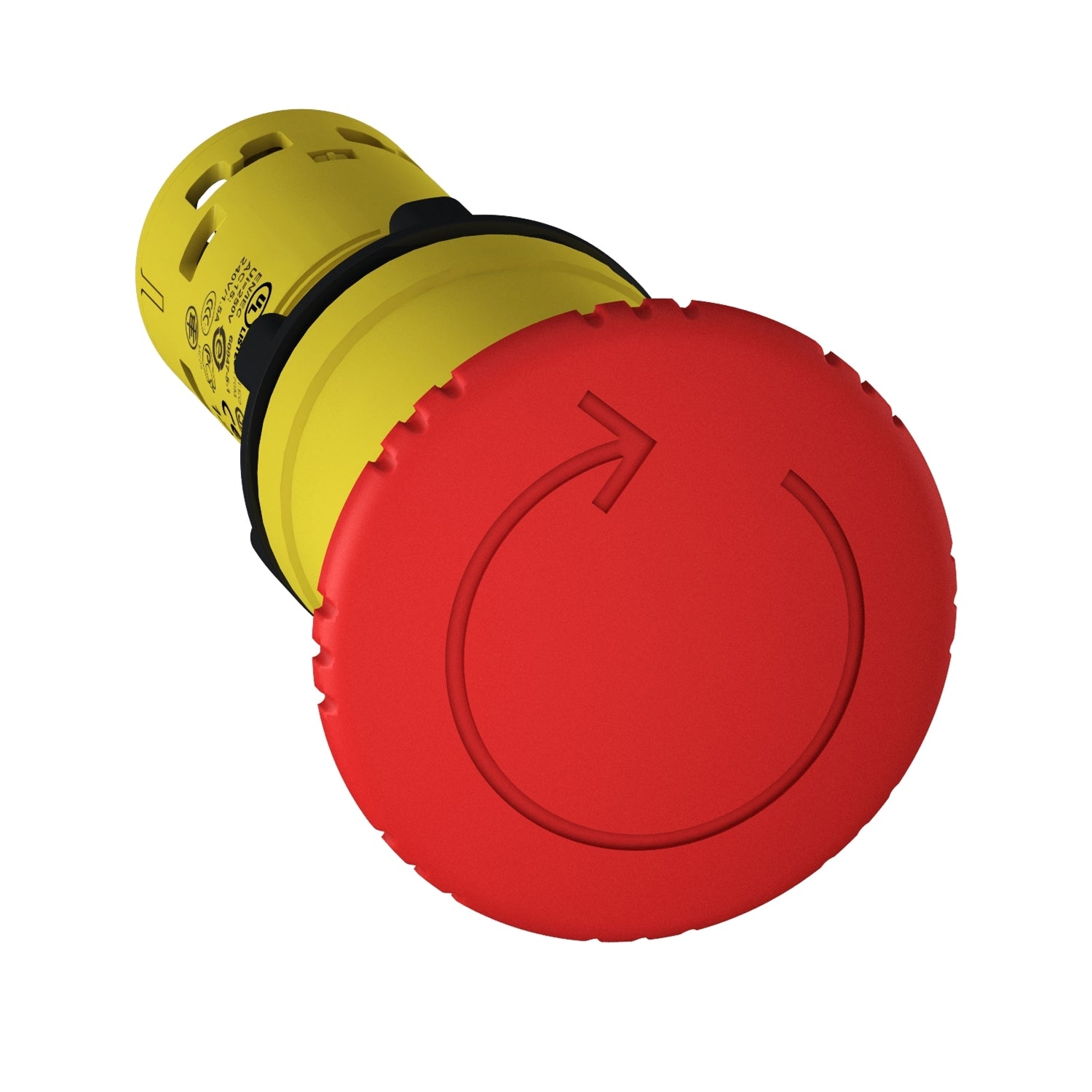 XB7NS8444 Harmony XB7, Monolithic emergency stop, plastic, red mushroom Ø40, Ø22, latching turn to release, 2 NC