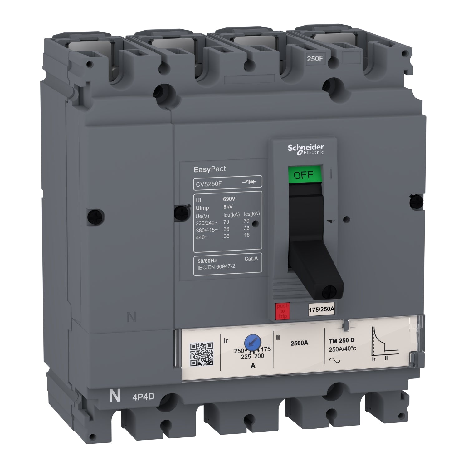 LV525343 
Easypact CVS - CVS250F TM250D circuit breaker - 4P/3d