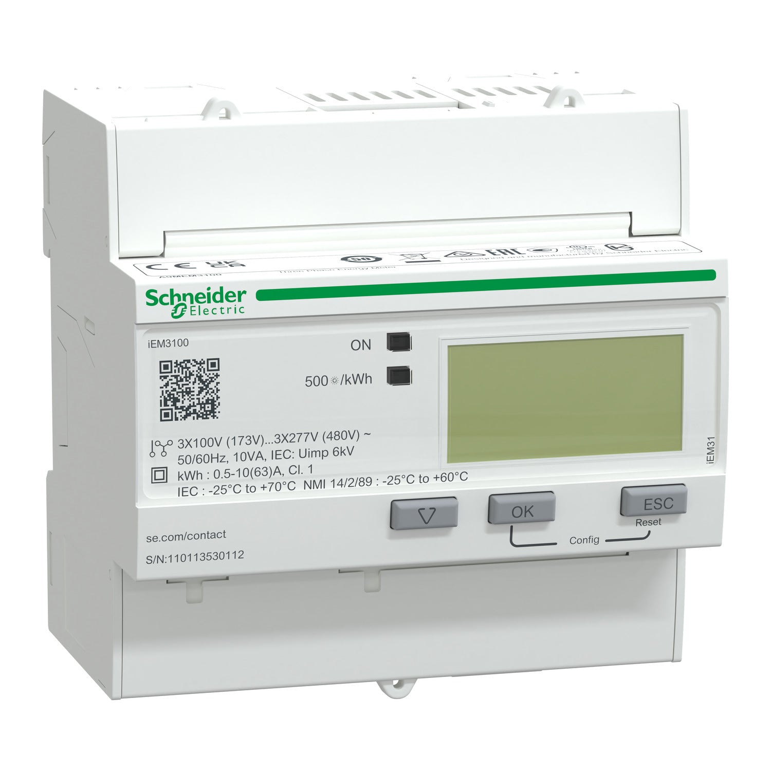 A9MEM3100 
iEM3000 energy meter, 63 A