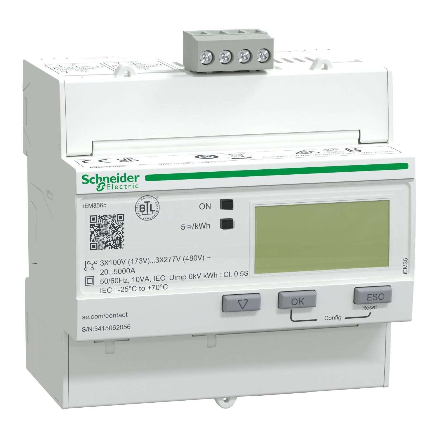 A9MEM3565 
iEM3565 energy meter - BACnet - 1 DI - 1 DO - multi-tariff - Rogowski coil