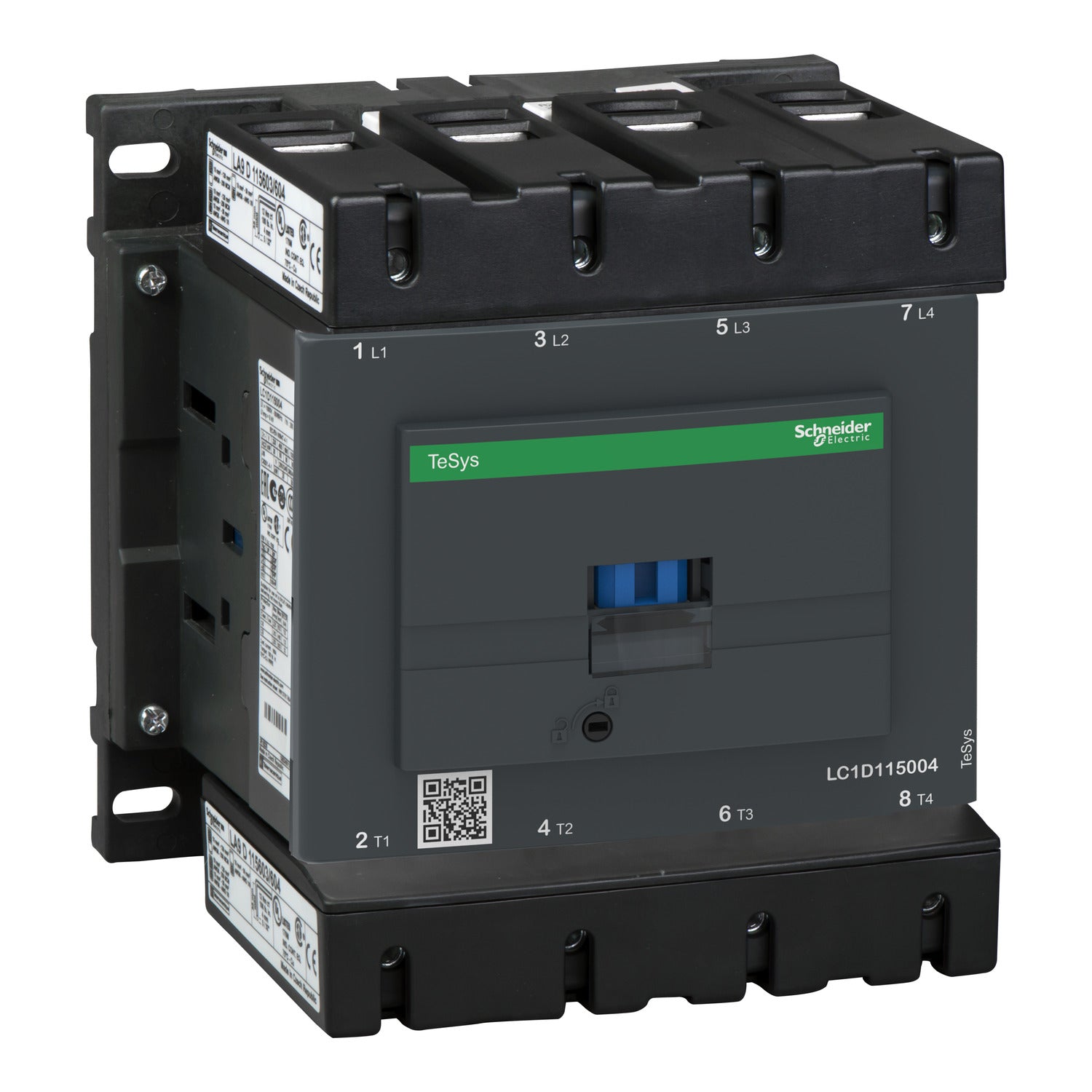 LC1D115004M7 
contactor, TeSys Deca, 4P(4NO), AC-1, 440V, 200A, 220V AC 50/60Hz coil