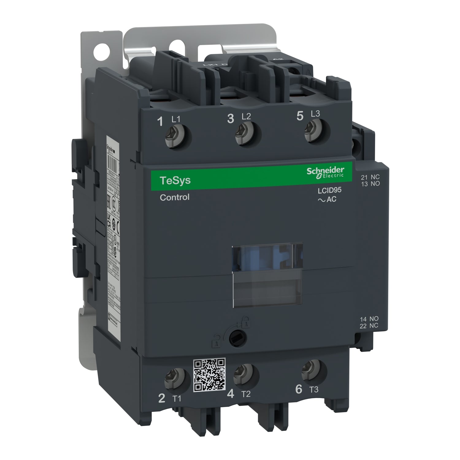 LC1D95M7 
contactor, TeSys Deca, 3P(3NO), AC-3/AC-3e, 440V, 95A, 220V AC 50/60Hz coil, screw clamp terminals