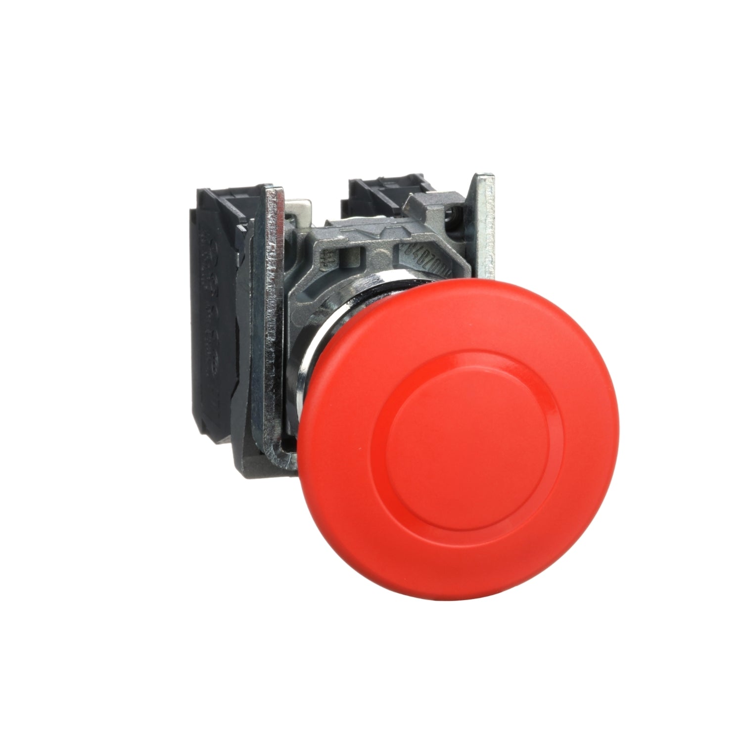 XB4BT845 Emergency stop switching off, metal, red mushroom, Ø40, Ø22, trigger latching push-pull, 1 NO + 1 NC
