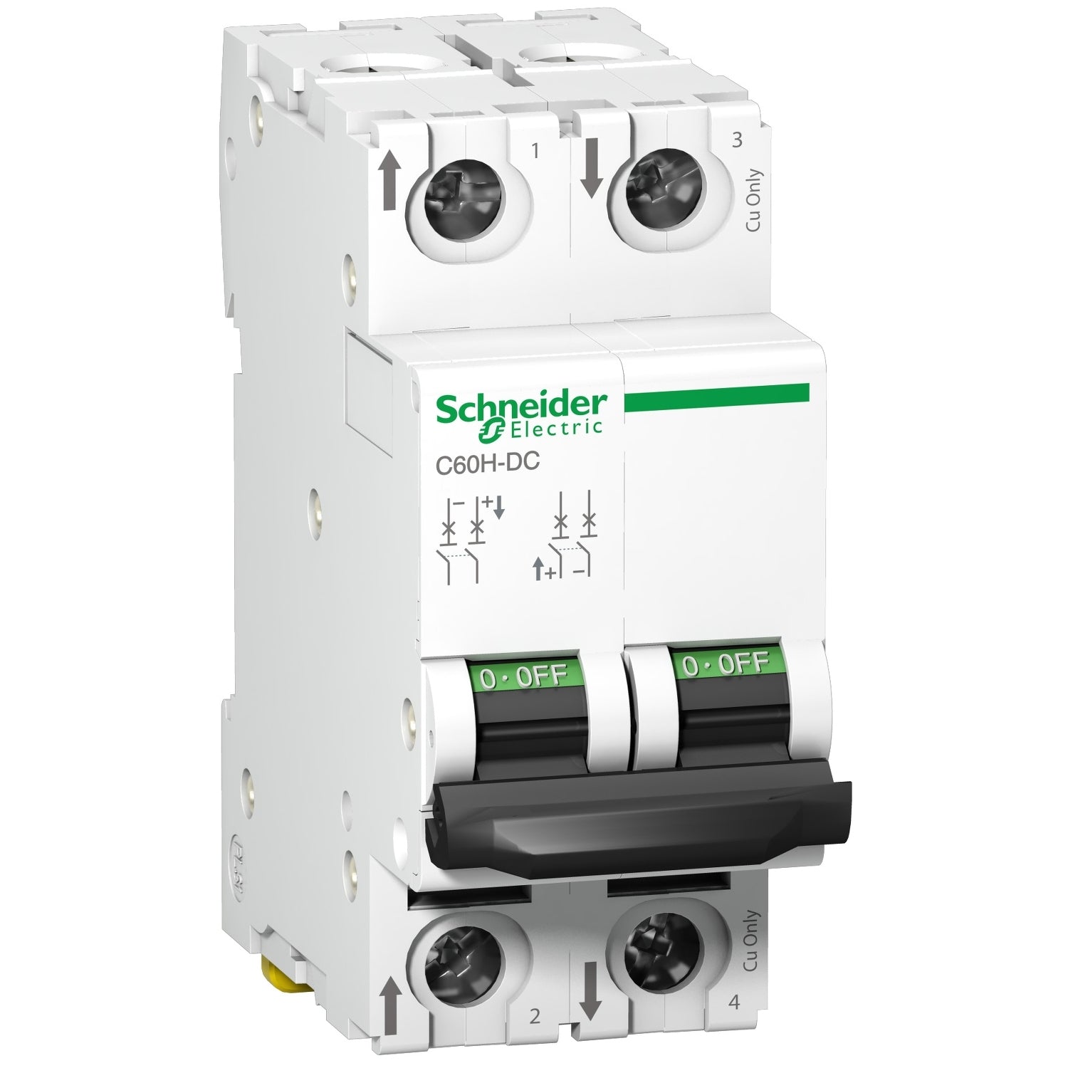 A9N61539 miniature circuit breaker - C60H - 2 poles - 63 A - C curve