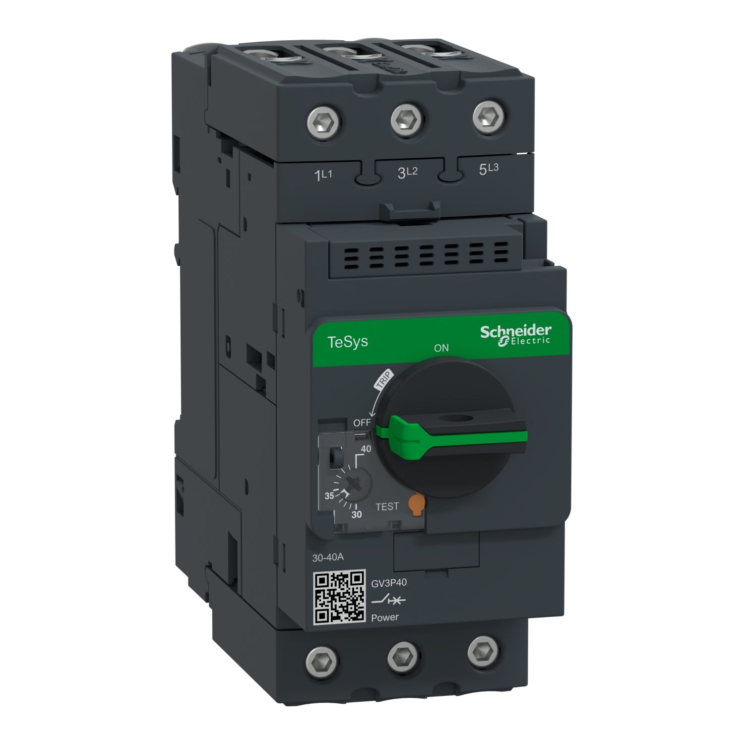 GV3P40 Motor circuit breaker, TeSys GV3, 3P, 9-40 A, thermal magnetic, EverLink terminals