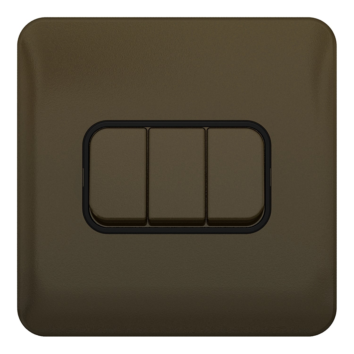 GGBL1032BMB 
Lisse - Plate Switch - 3 gang 2 way - 10AX Mocha Bronze with Black Interior