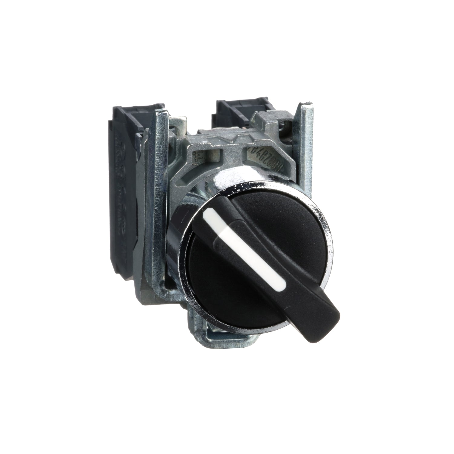 XB4BD25 Selector switch, metal, black, Ø22, 2 positions, stay put, 1 NO+1 NC
