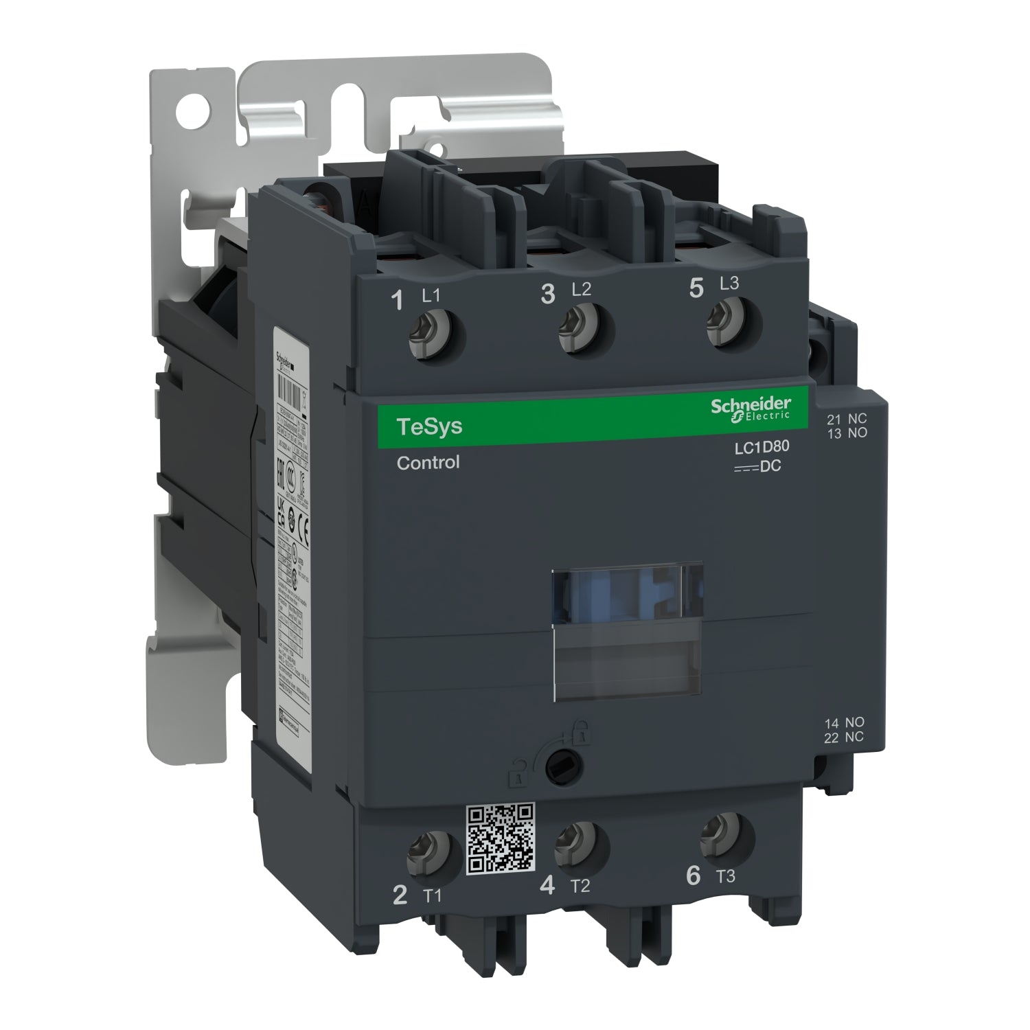 LC1D80BD TeSys D contactor, 3P(3 NO), AC-3, <= 440 V 80 A, 24 VDC standard coil