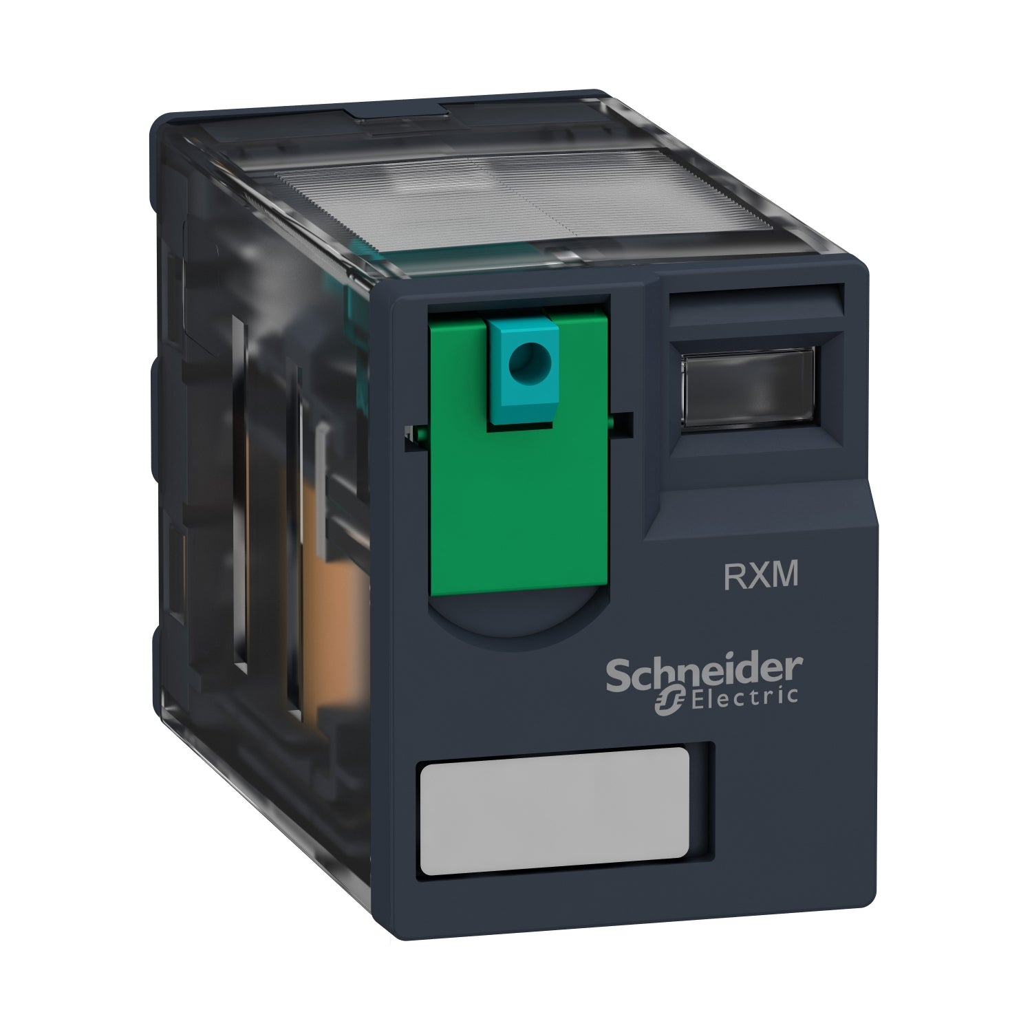 RXM2AB1FD Harmony, Miniature plug-in relay, 12 A, 2 CO, with lockable test button, 110 V DC