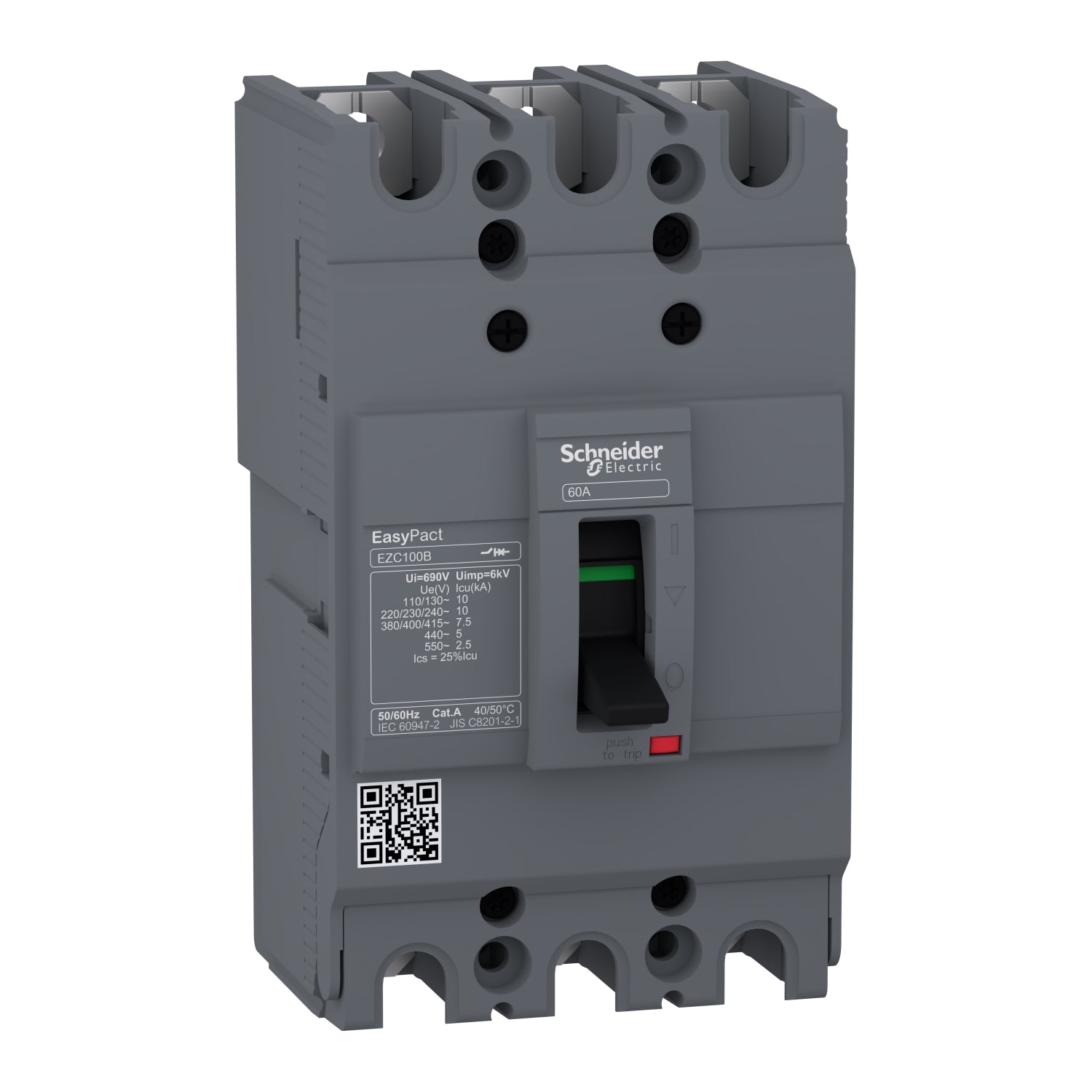 EZC100B3060 
circuit breaker Easypact EZC100B - TMD - 60 A - 3 poles 3d
