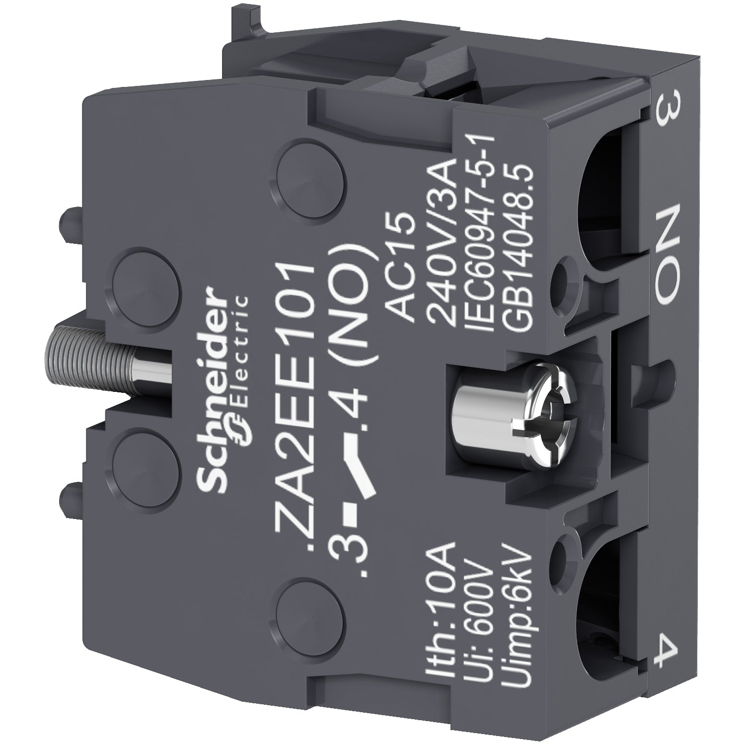 ZA2EE101 Harmony Easy XA2E, Single contact block for head Ø22, 1 NO