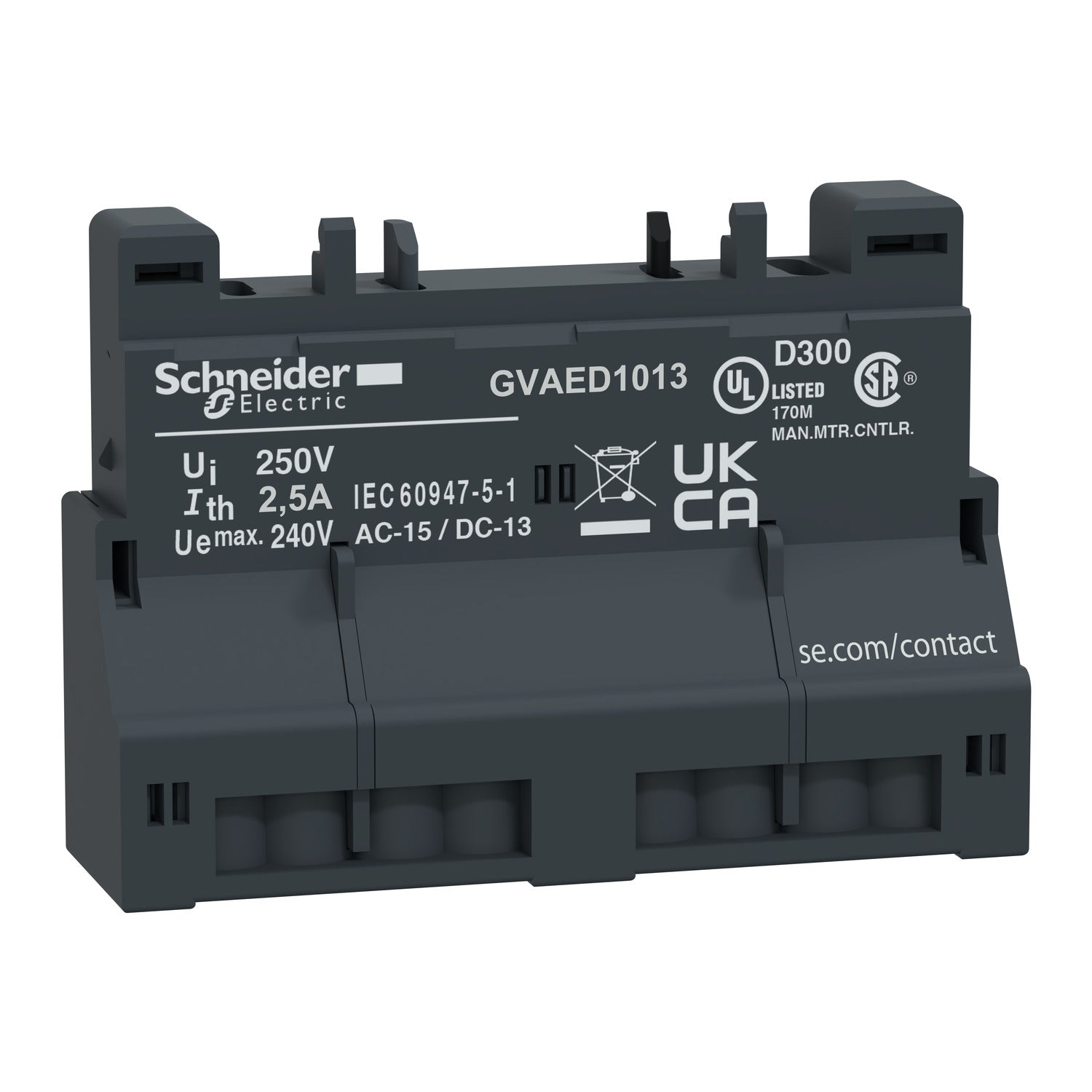 GVAED1013 
TeSys GV3 - auxiliary contact block - 2 NO