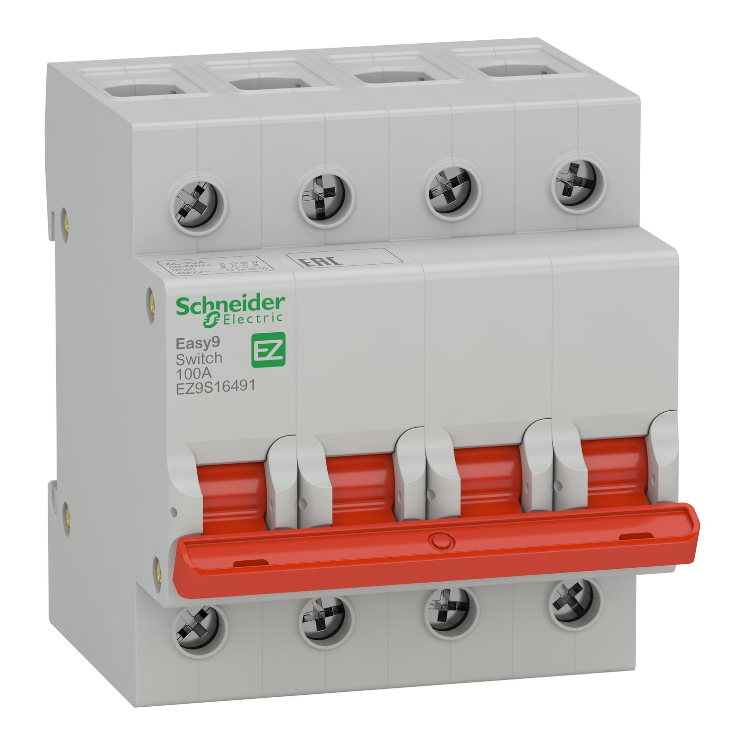 EZ9S16491 Easy9 switch disconnector - 4P - 100 A - 400 V