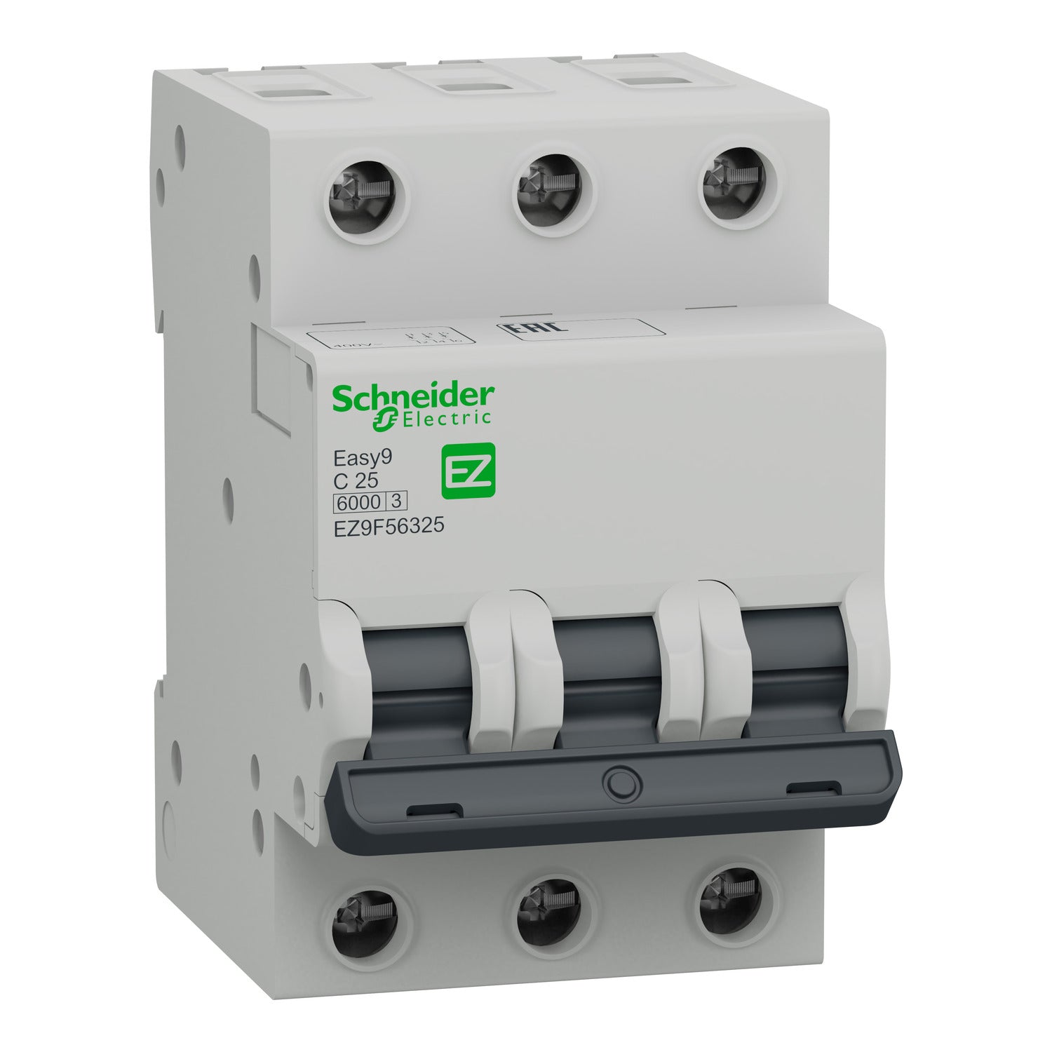 EZ9F56325 
Easy9 miniature circuit breaker- 3P - 25 A - C curve - 6000 A - 400 V