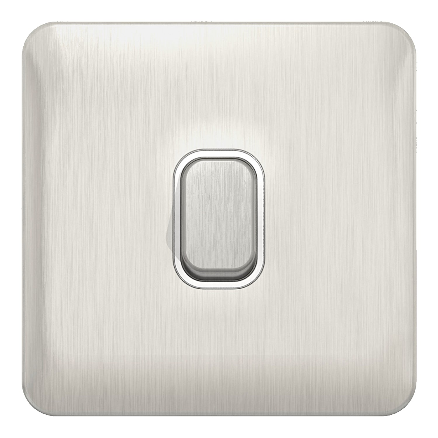 GGBL1012WSS 
Lisse - Plate Switch - 1 gang 2 way - 10AX Stainless Steel with White Interior