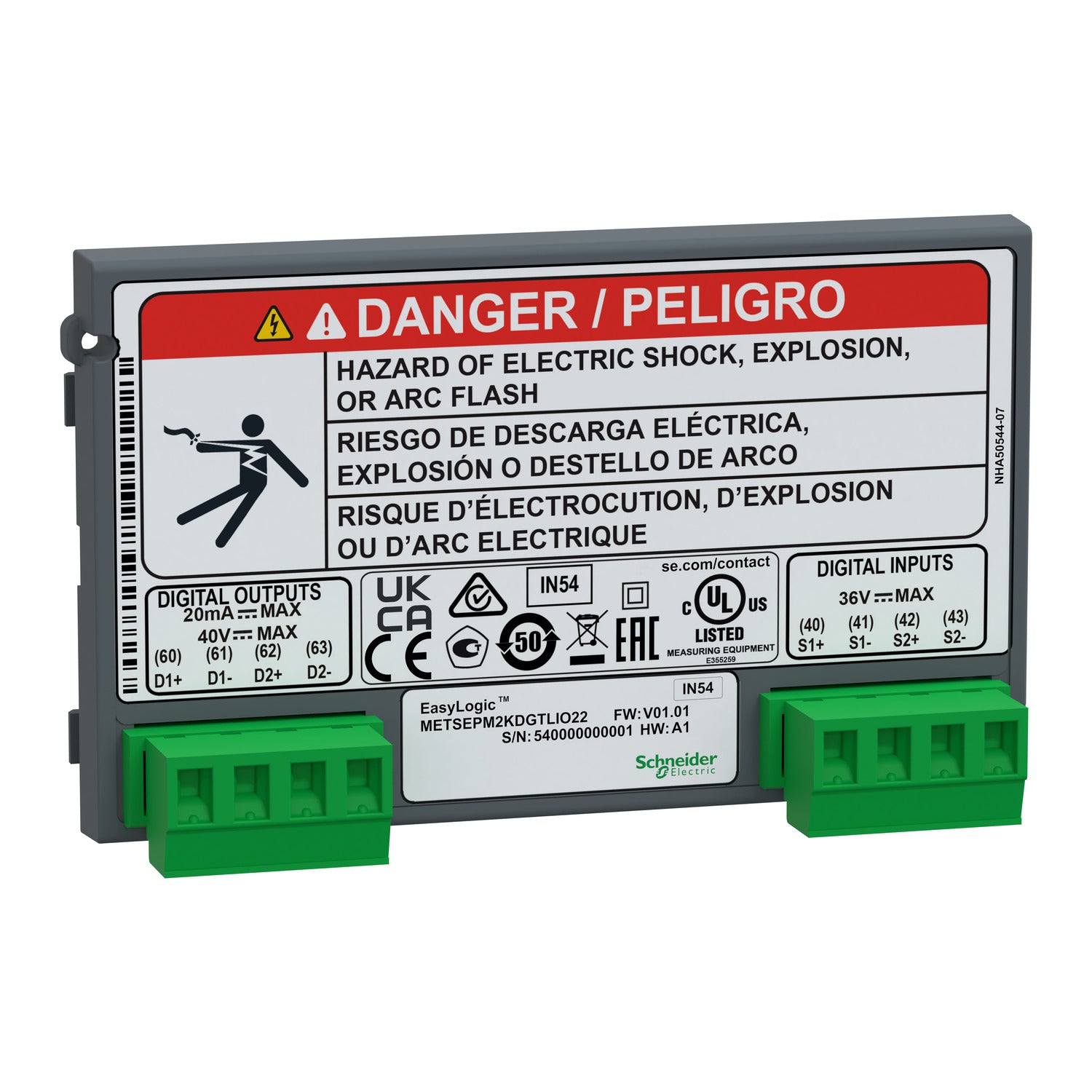 METSEPM2KDGTLIO22 
EasyLogic PM2X30 - I/O Module - Digital - 2 Inputs + 2 outputs